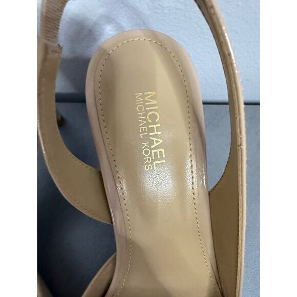Michael Kors Alina Flex Sling Pump Pointy Toe Patent Leather Light Blush S 6.5 - Picture 7 of 10